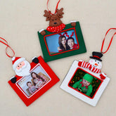 Personalised Santa Snowman Reindeer Photo Bauble Tree Decorations